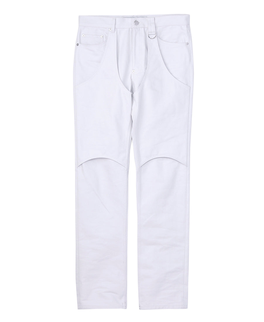Rigid denim layered pants | White