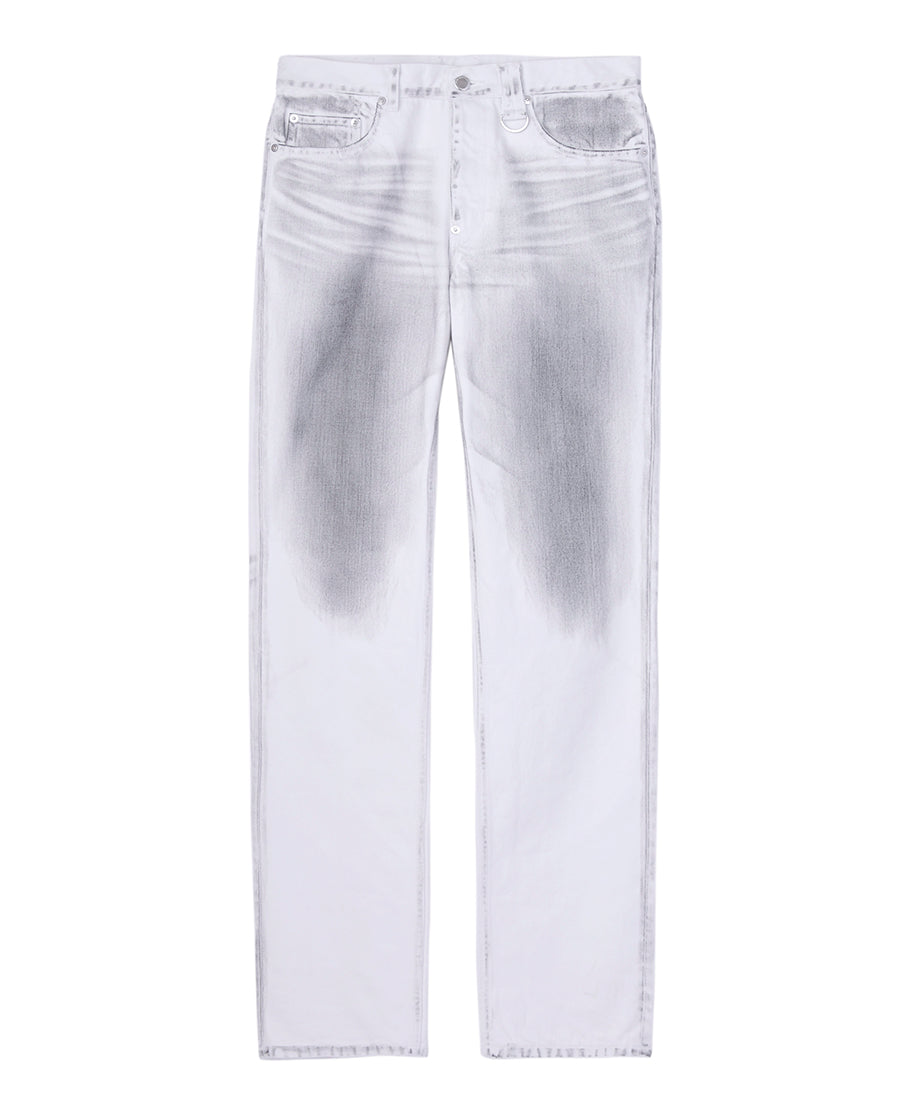 Washed denim 5pocket pants | White