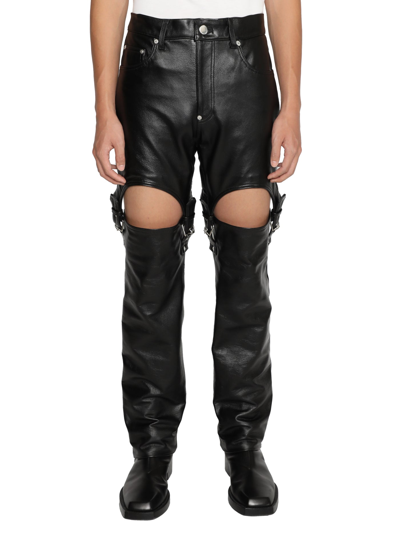 Leather detachable pants