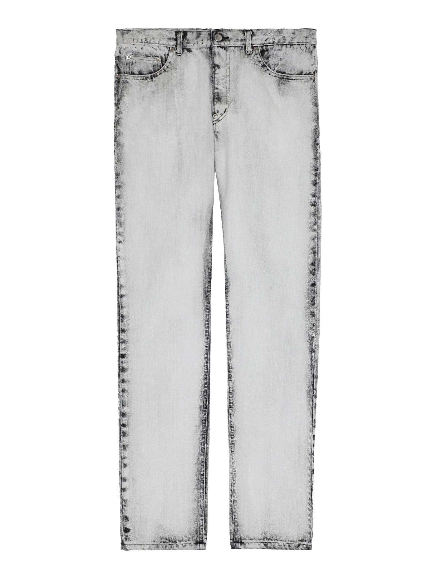 Bleached denim 5pocket pants