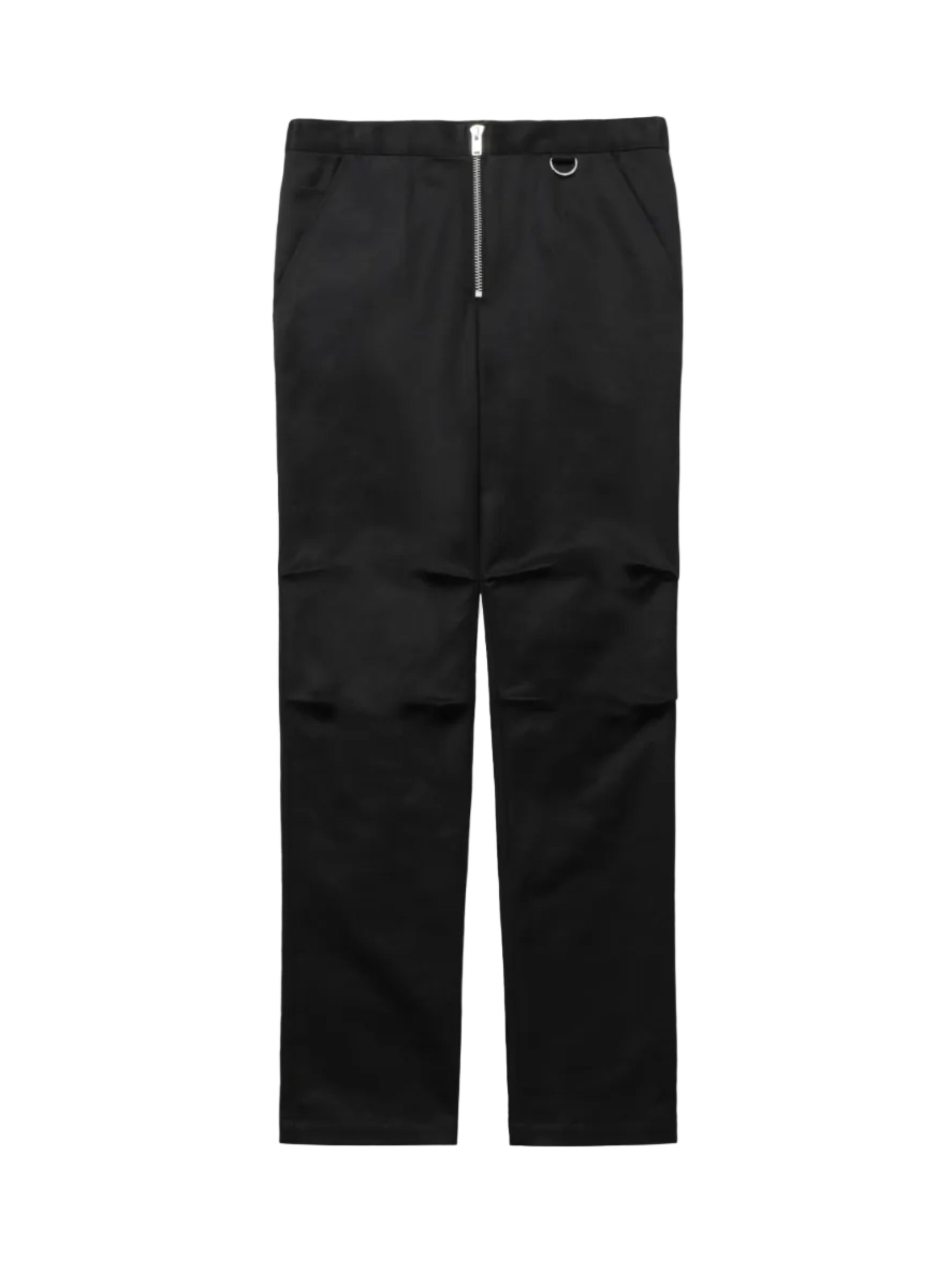 COTTON SATIN BIKER PANTS | BLACK