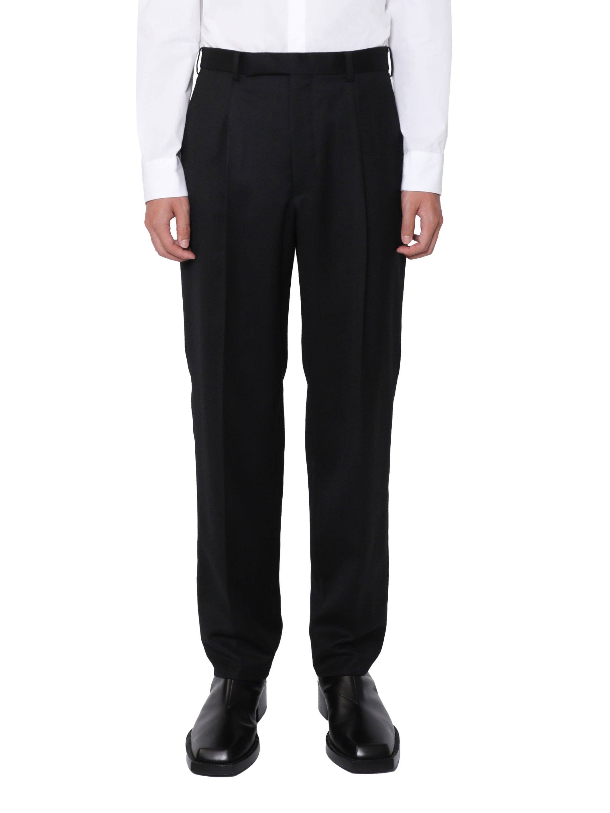 WOOL TAPERED TROUSERS