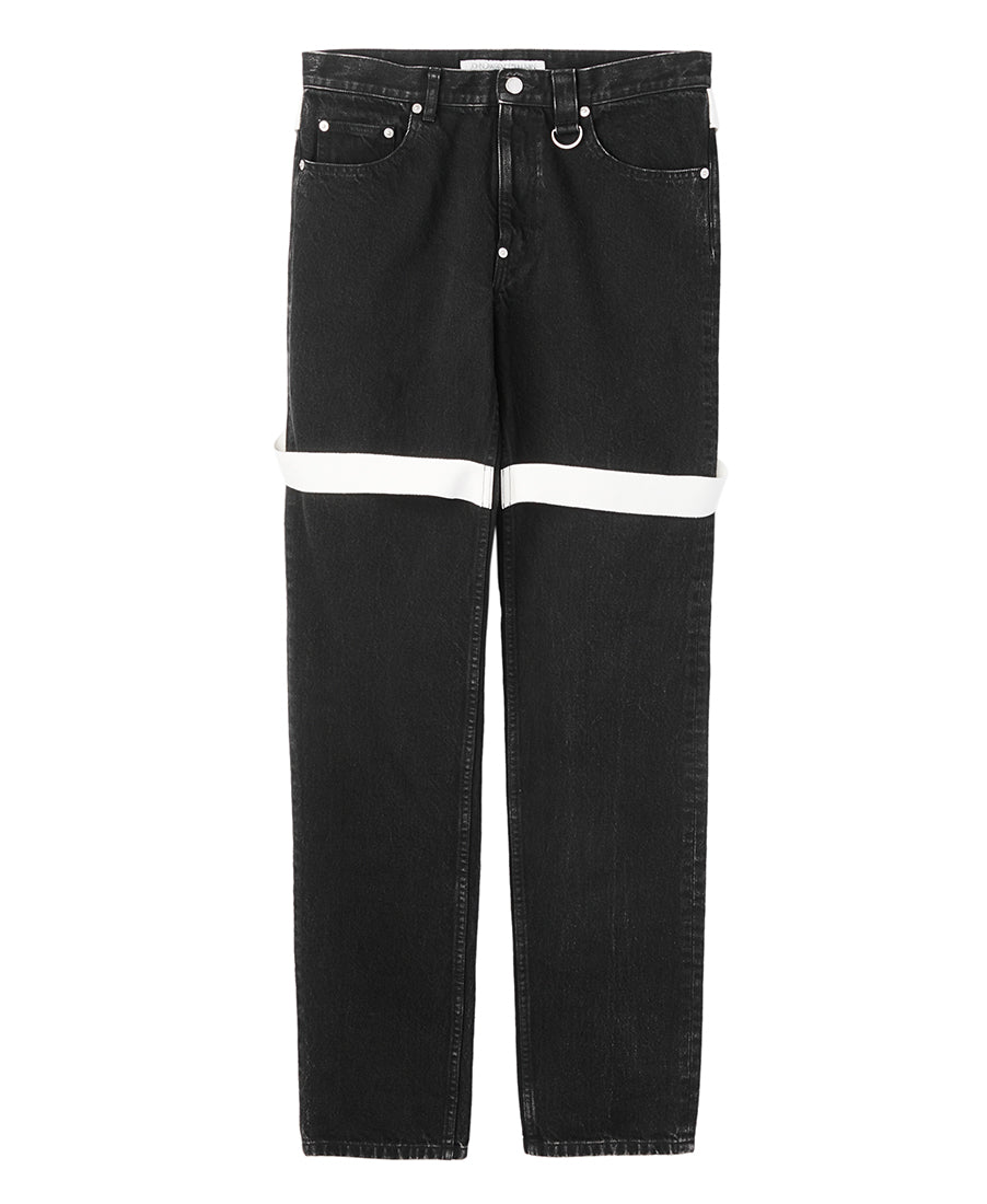 Strap Denim Pants | Black*White