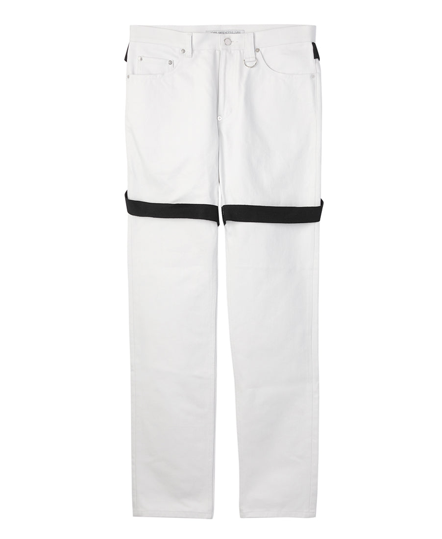 Strap Denim Pants | White*Black