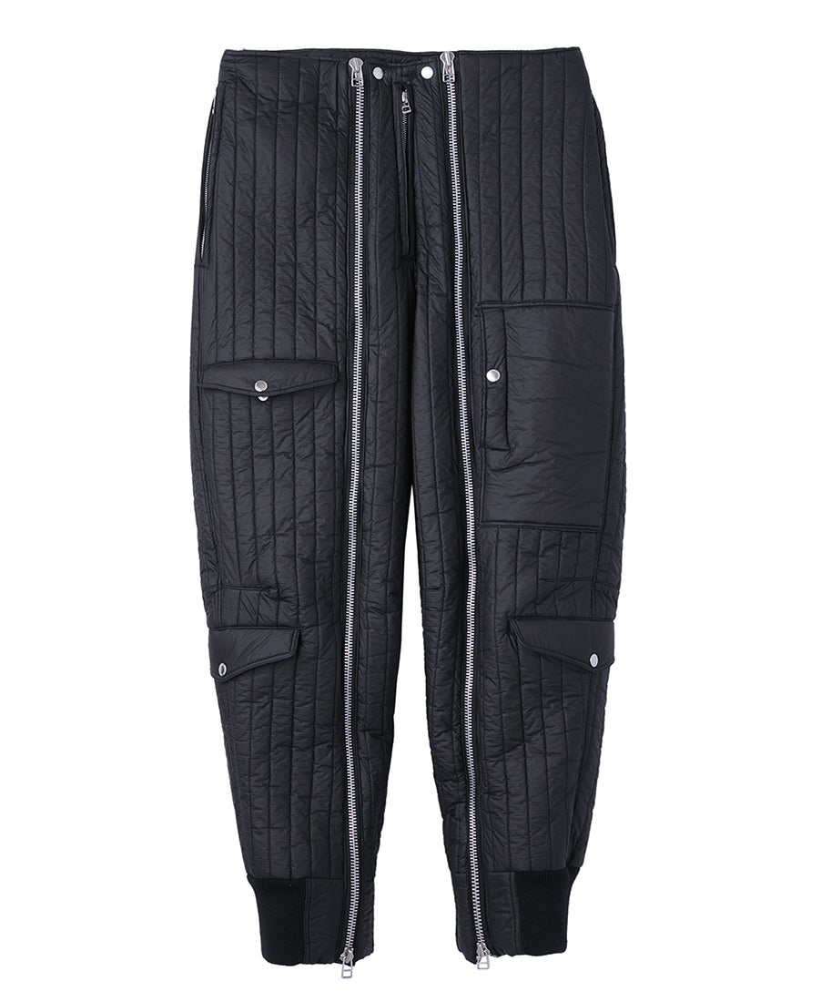 Quilt Bomber Pants | Black