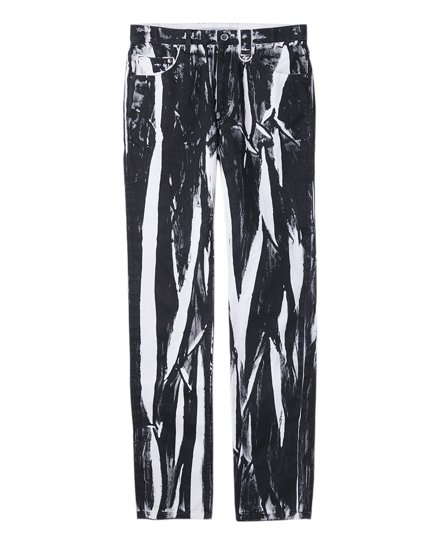 Wrinkle Print Denim Pants