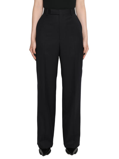 Wool gabardine straight trousers