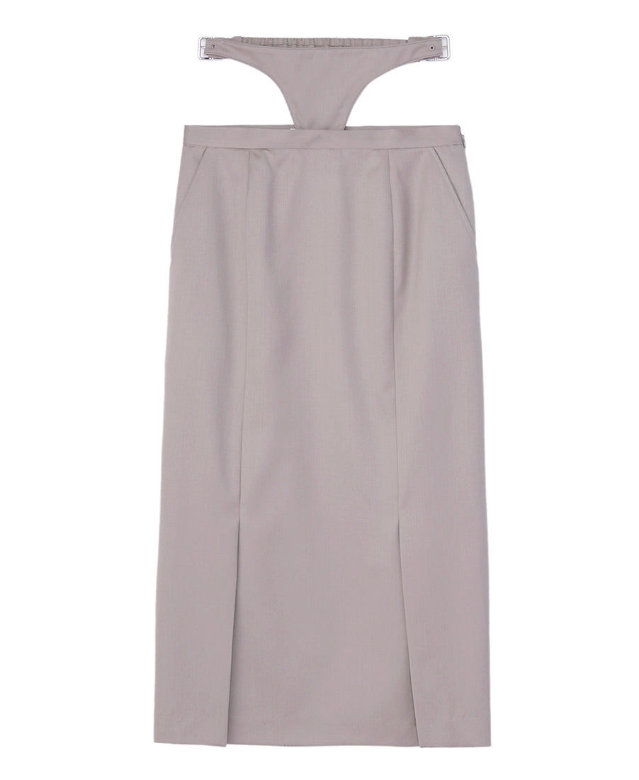 WOMENS VENETIAN WAIST BELT SKIRT | BEIGE