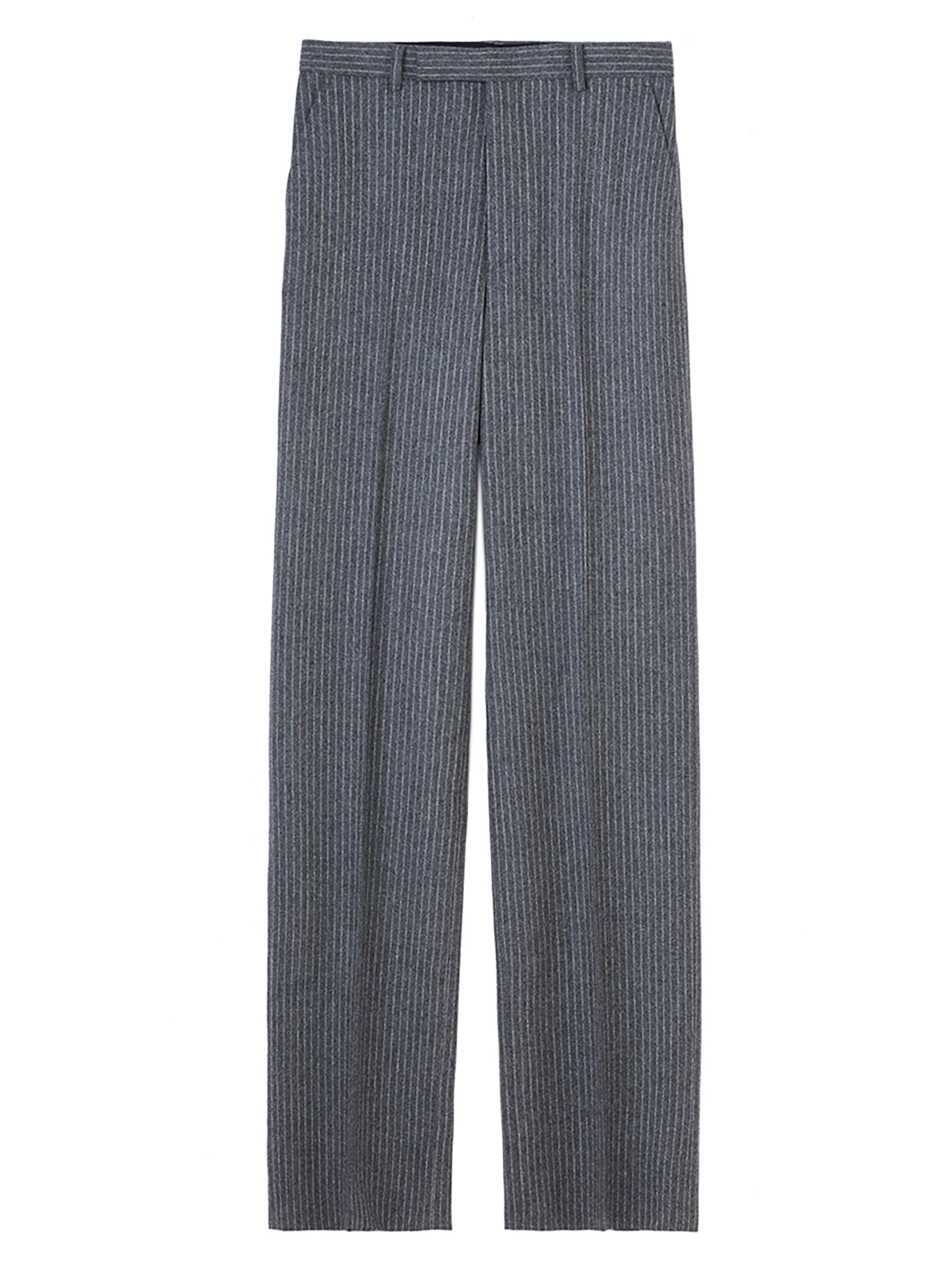 Striped Wool Strait Trousers