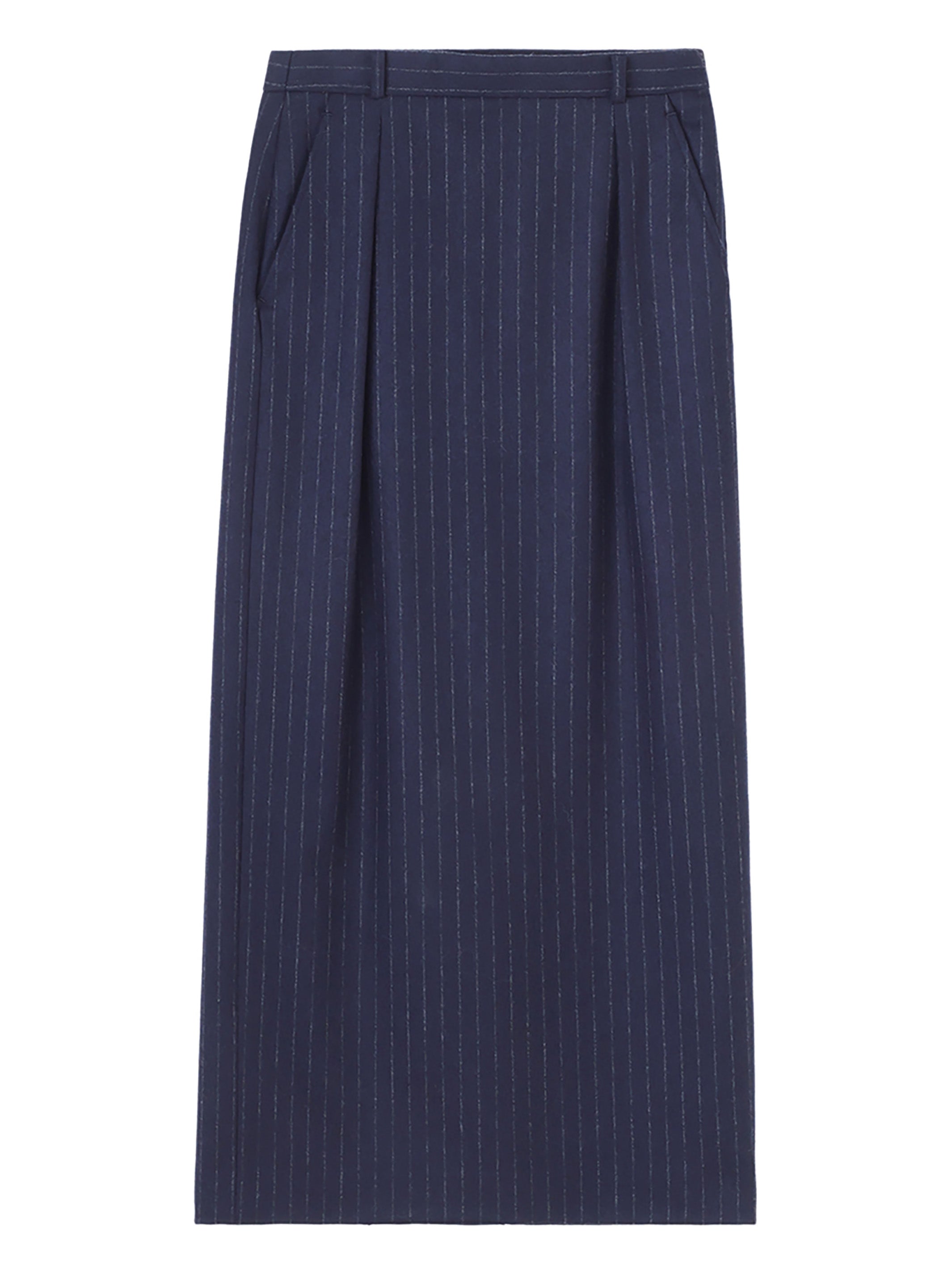 Striped Wool Long Skirt