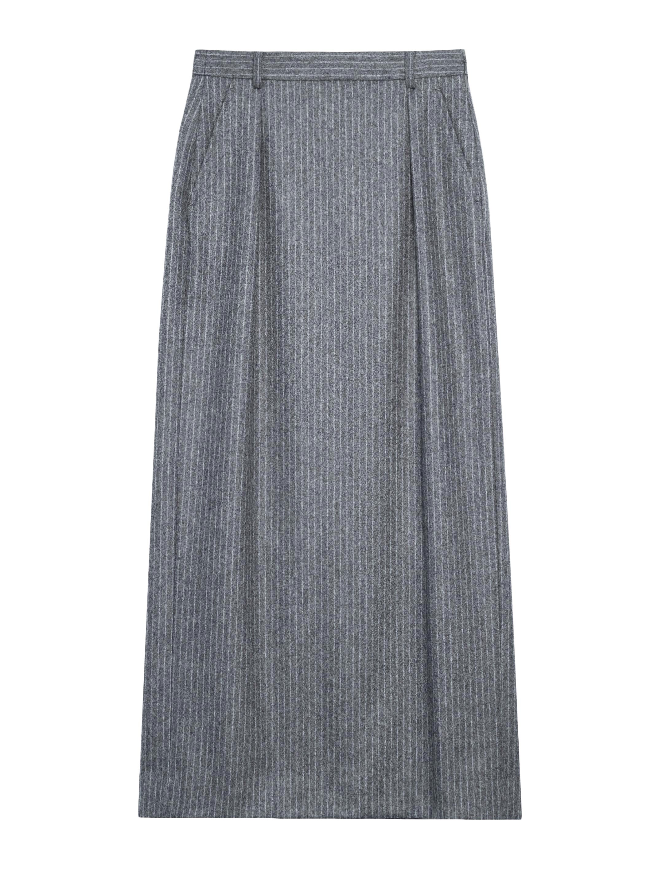 Striped Wool Long Skirt
