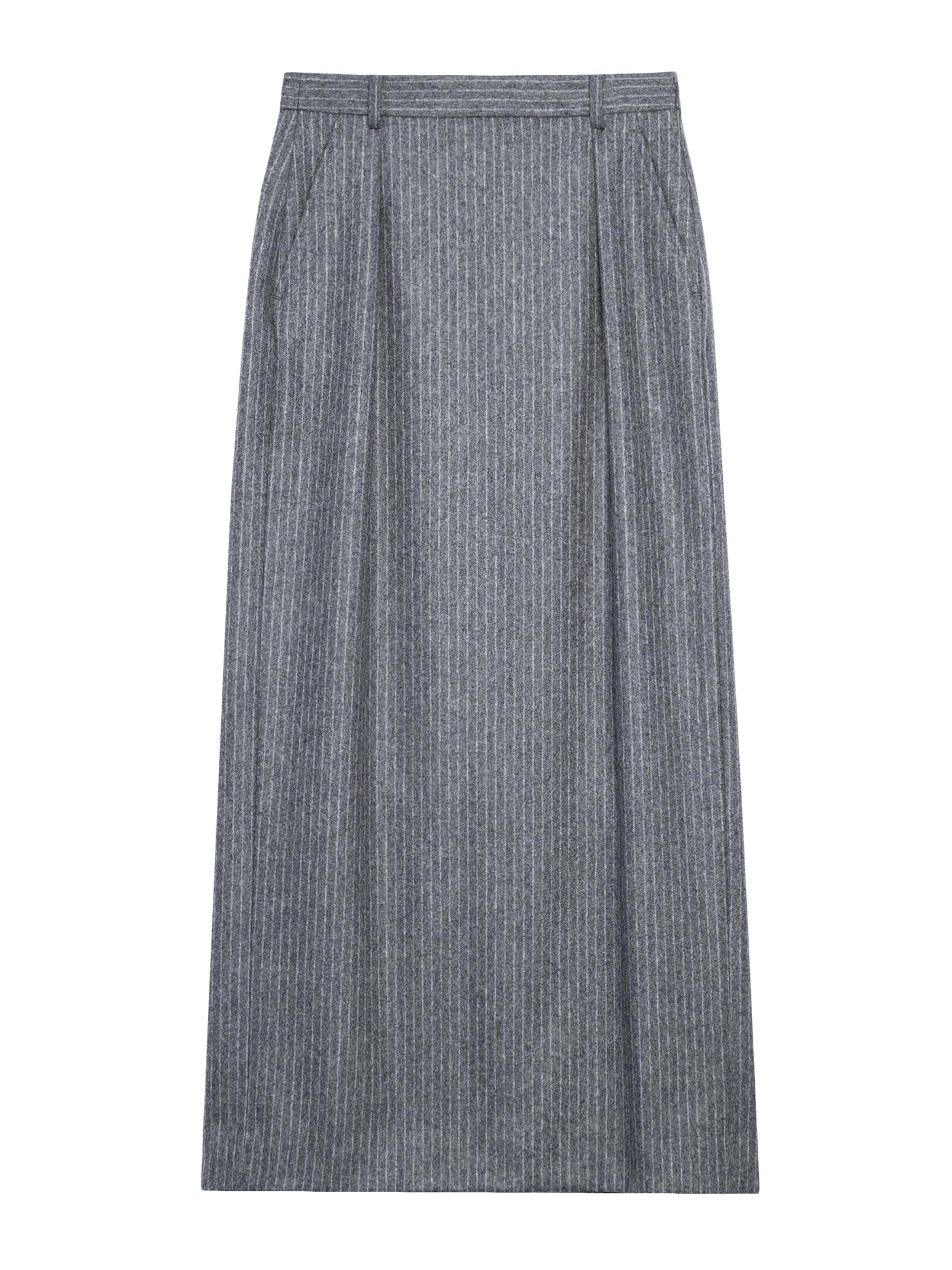 Striped wool long skirt