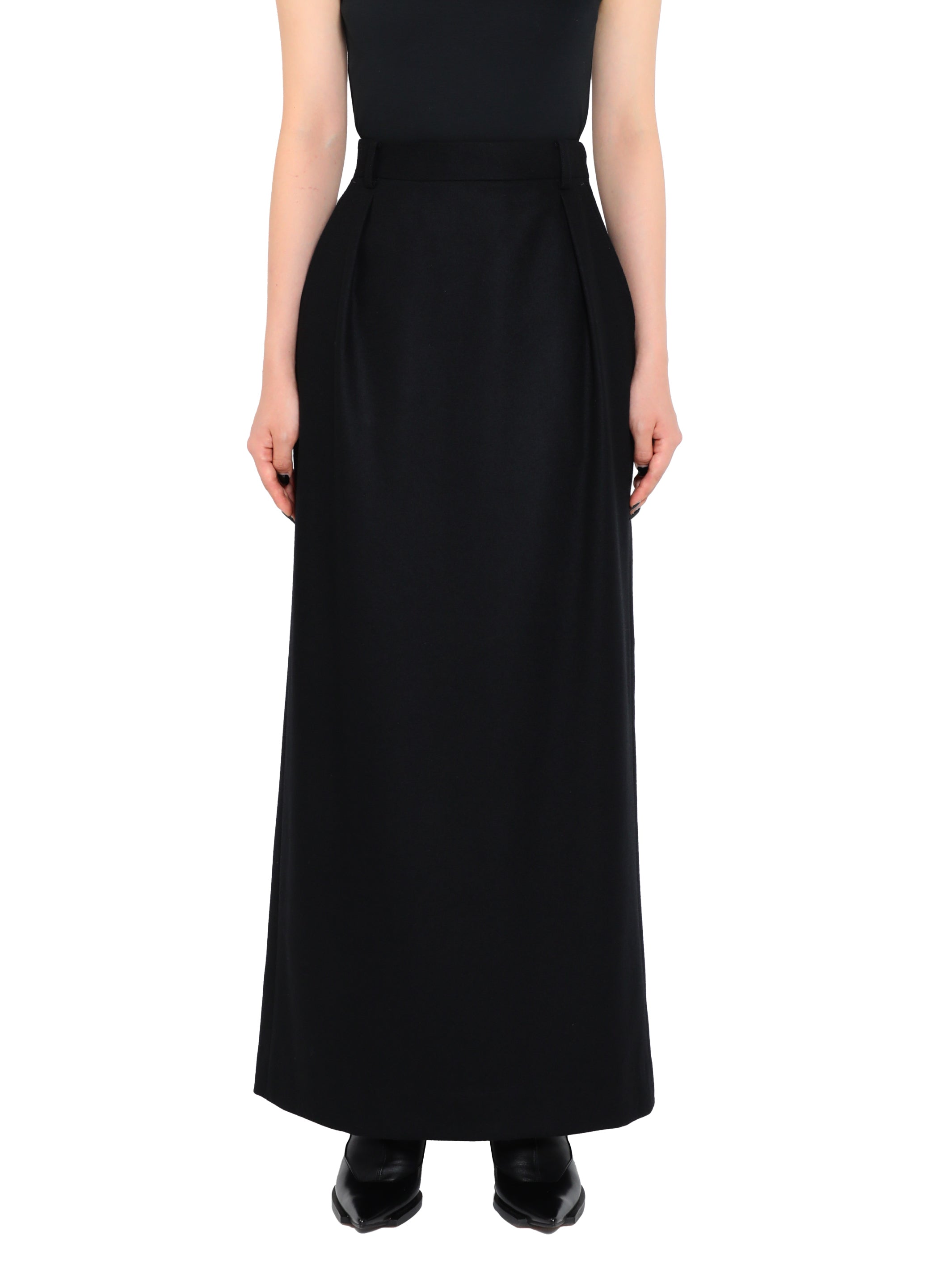 Striped Wool Long Skirt