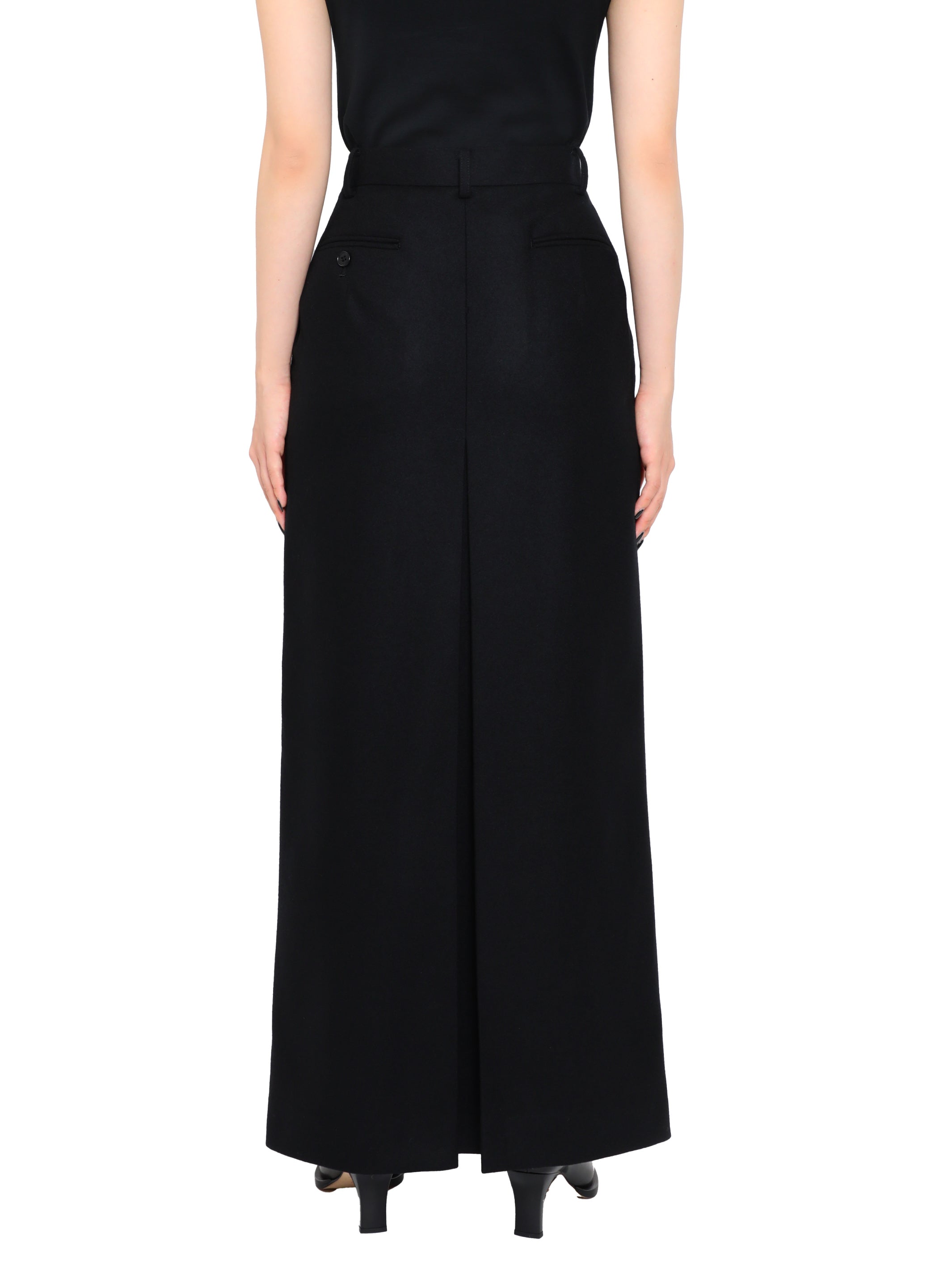 Striped Wool Long Skirt