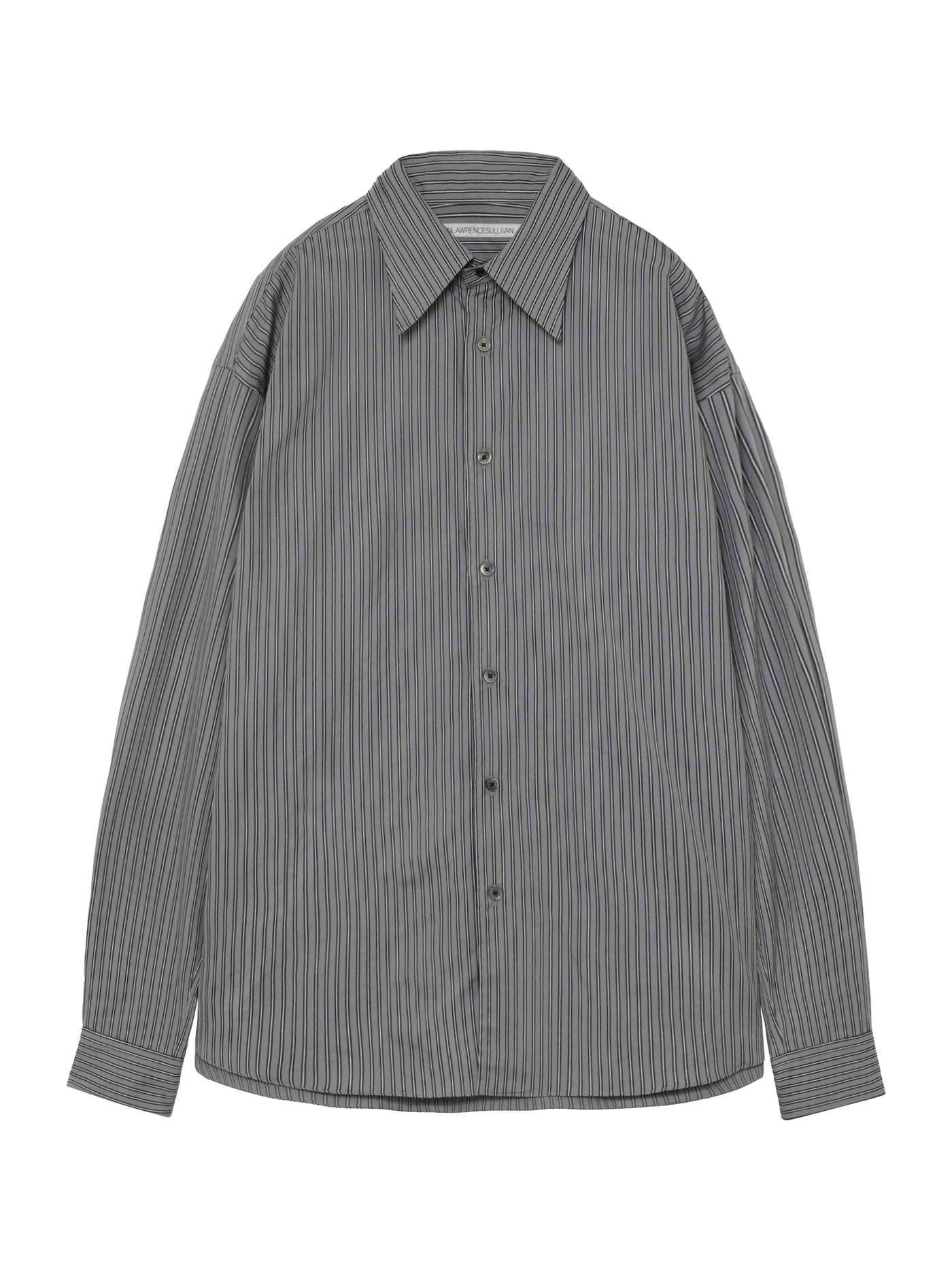 Satin stripe regular collar shirt