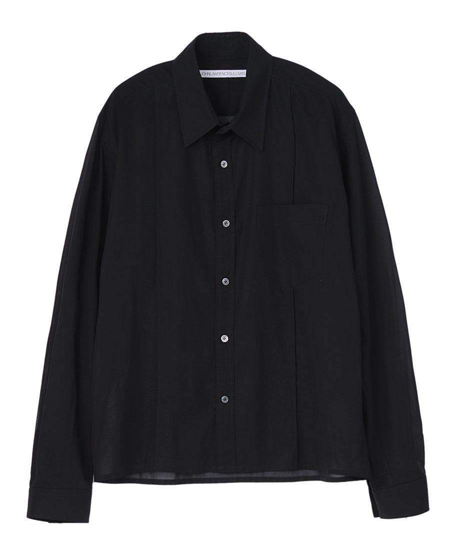 Cotton voile pocket shirt | Black