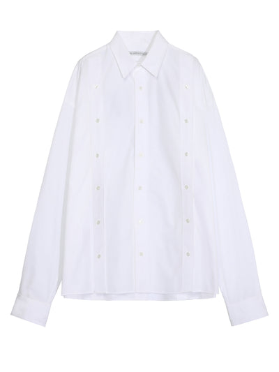 Broadcloth oversized plackets shirt