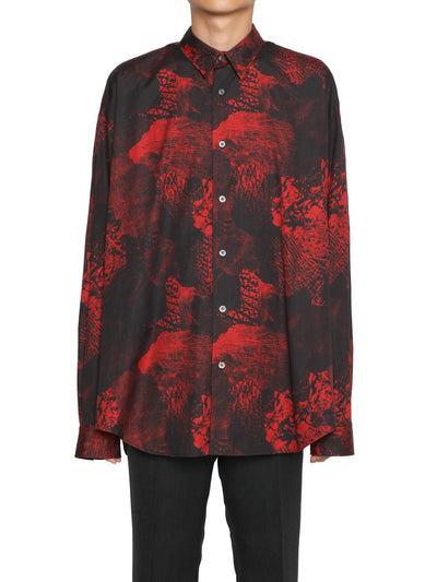 Printed cotton oversized shirt