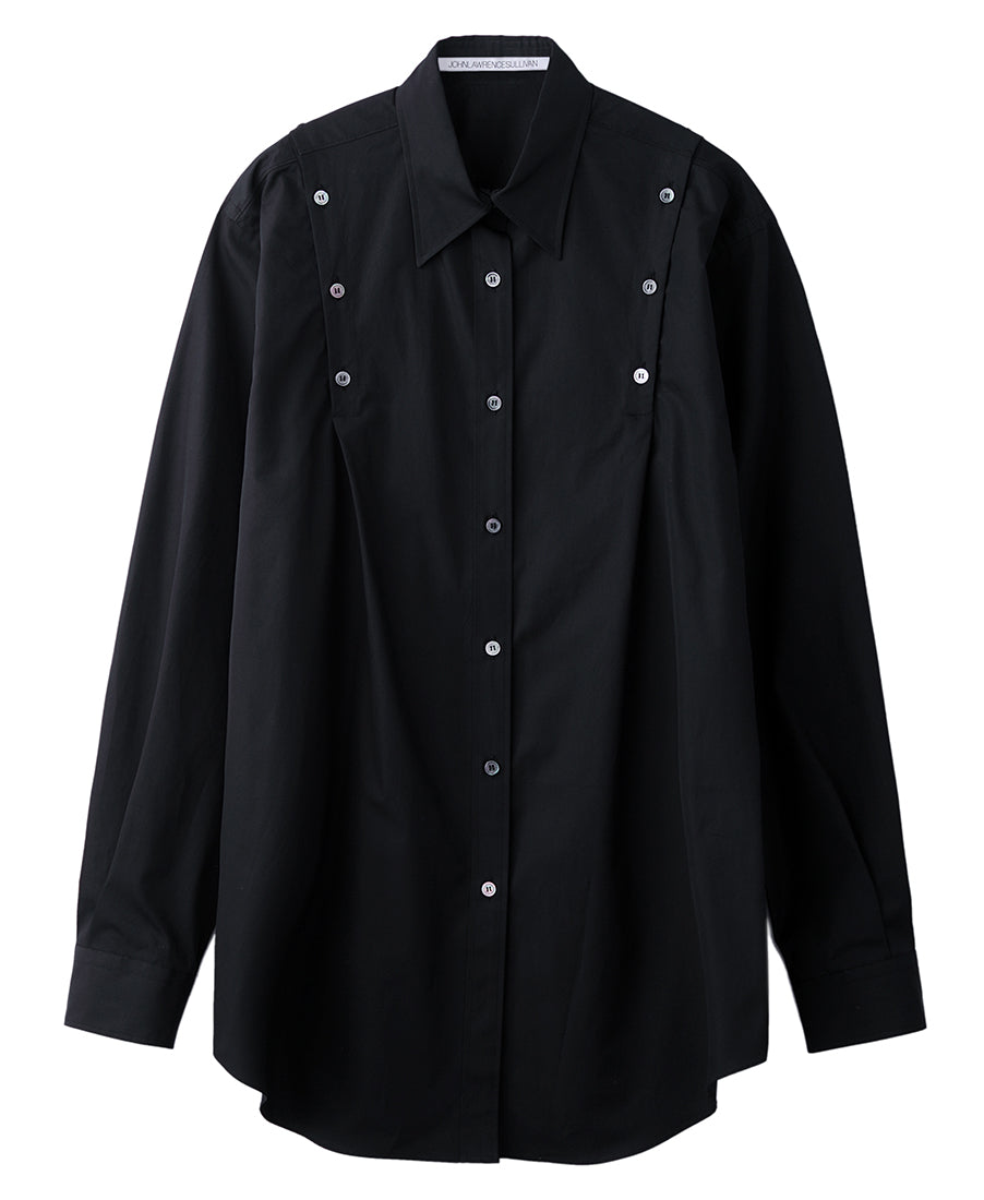 Womens shoulder button shirt | Black