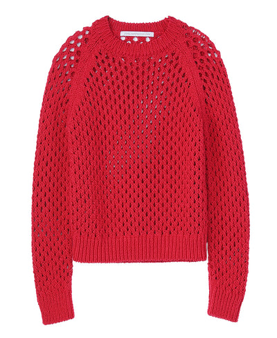 Cable knit sweater | Red