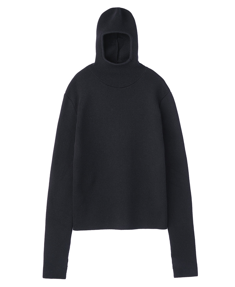 HOODED KNIT SWEATER | BLACK