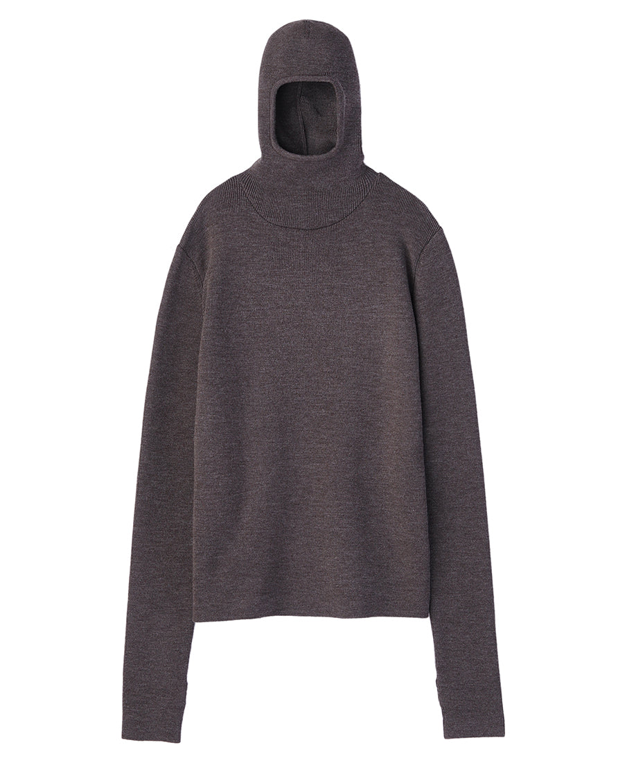 Hooded knit sweater | Grey