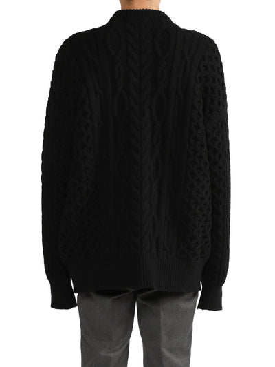 Zipped fisherman knit sweater