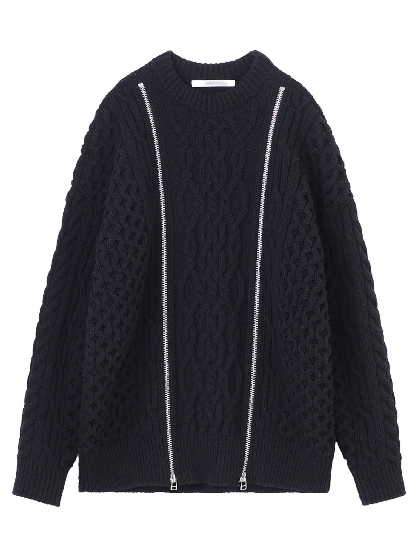 Zipped fisherman knit sweater