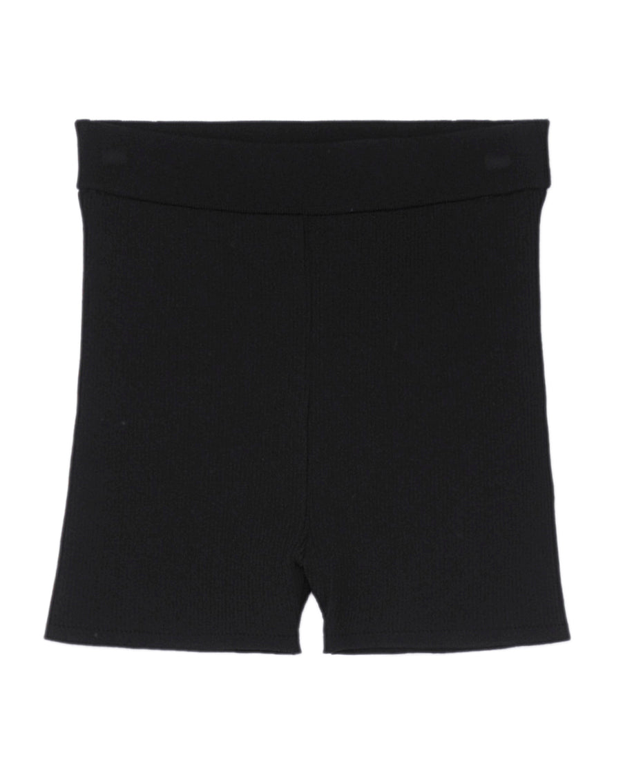 Womens rib-knit biker shorts | Black