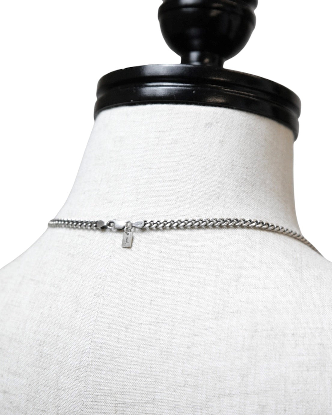 Silver chain long necklace