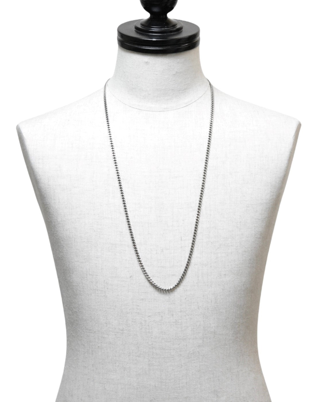 Silver chain long necklace