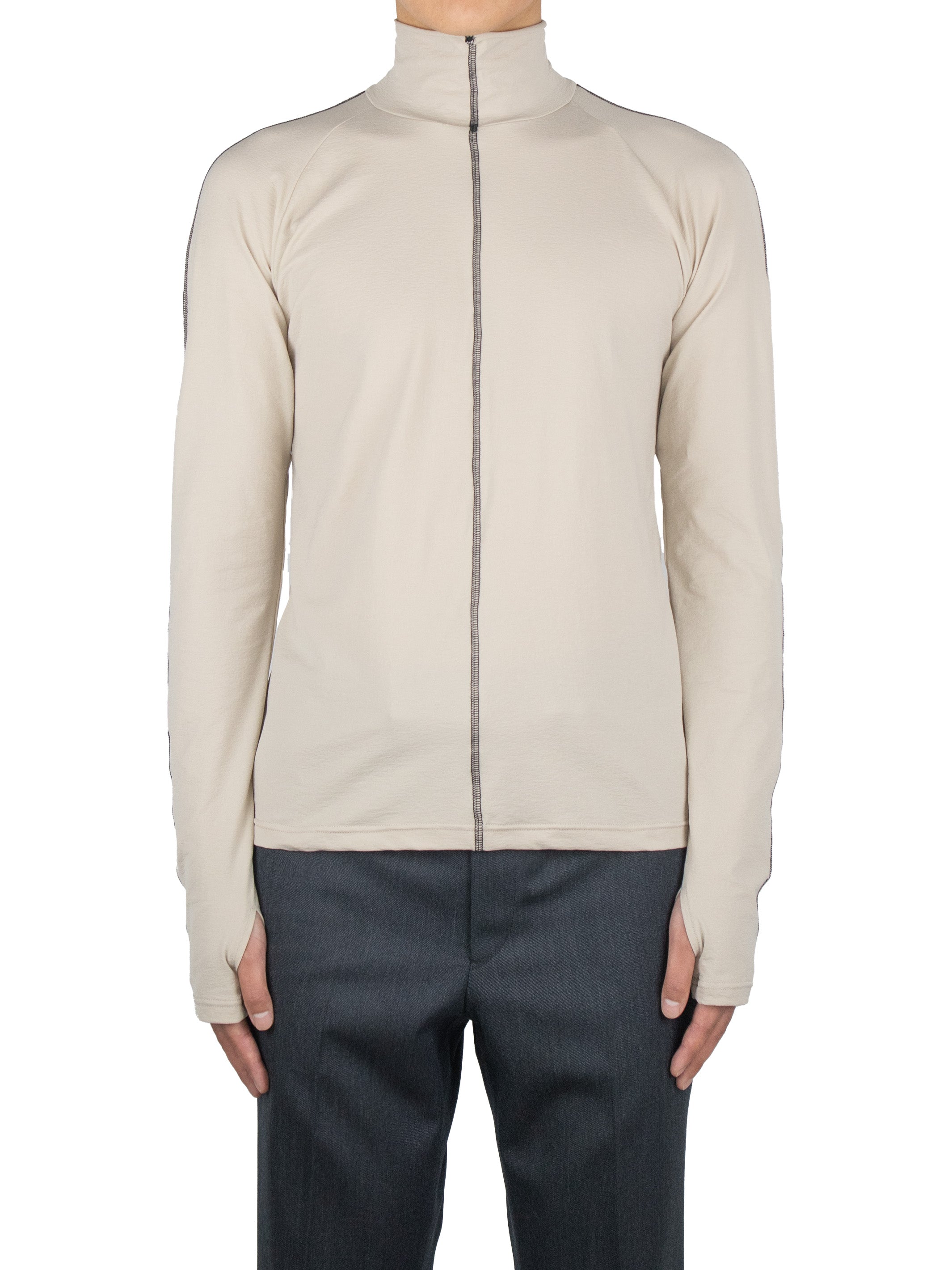 Wrinkle jersey hi-neck top