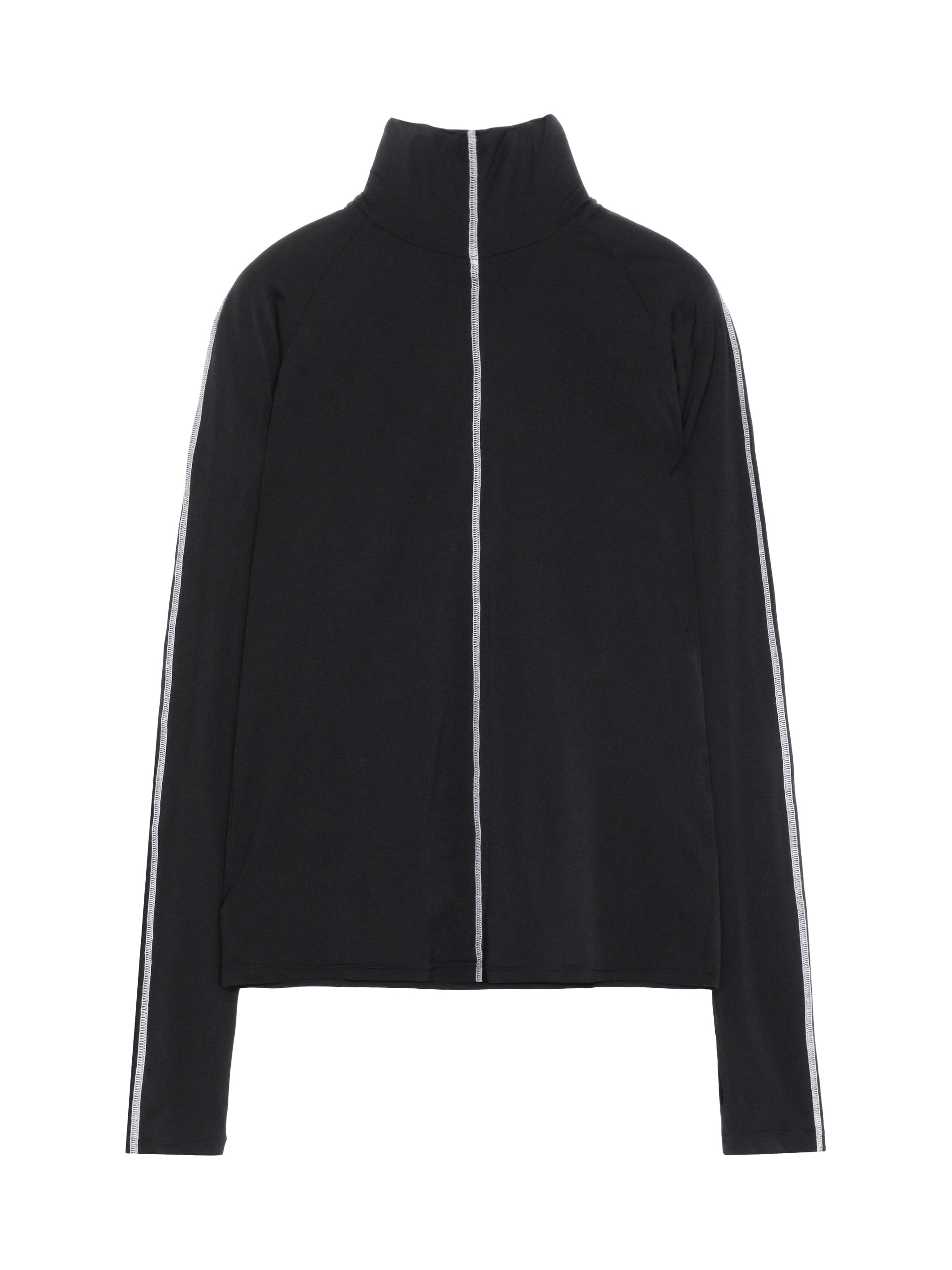 Wrinkle jersey hi-neck top