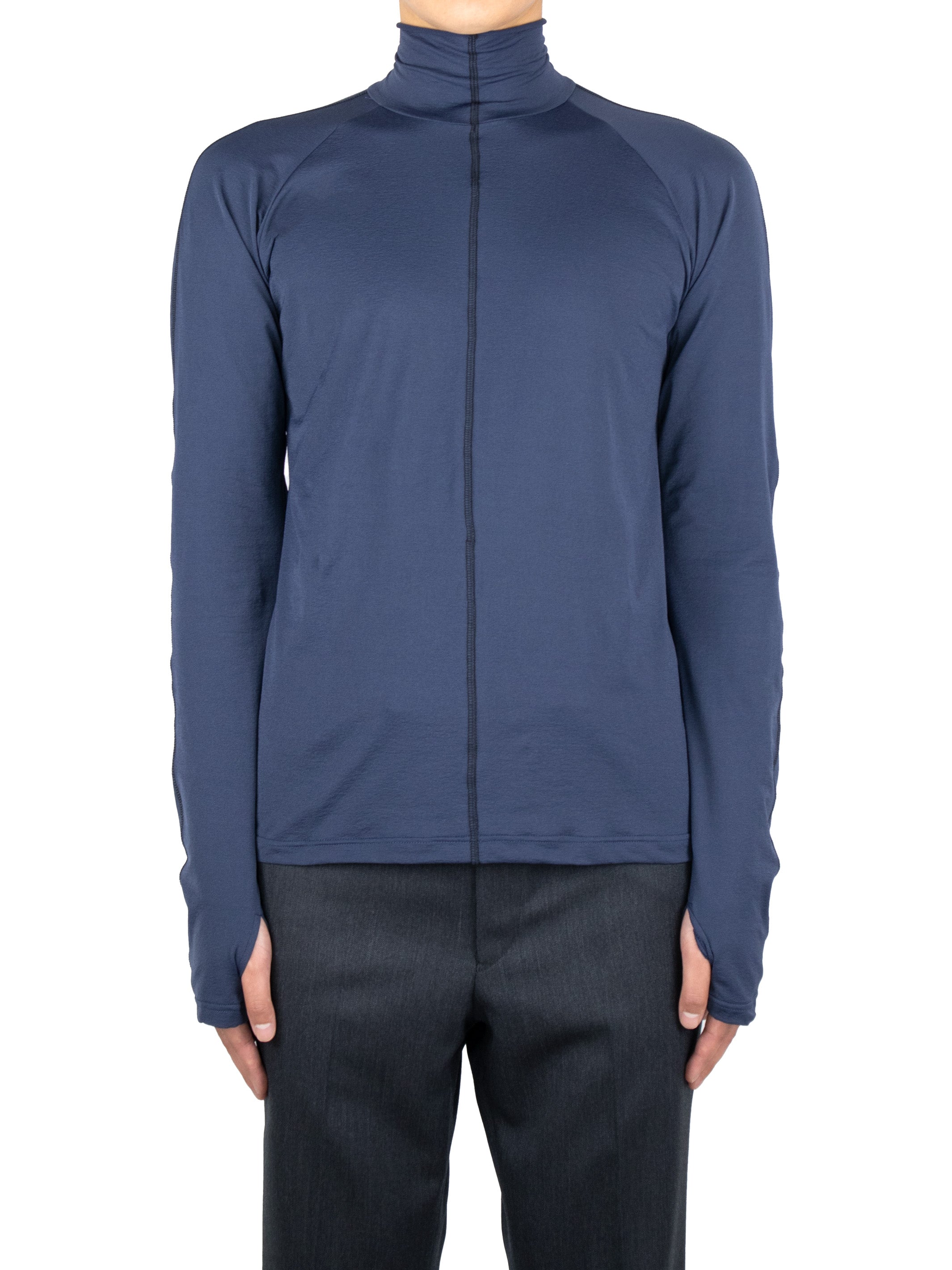 Wrinkle jersey hi-neck top