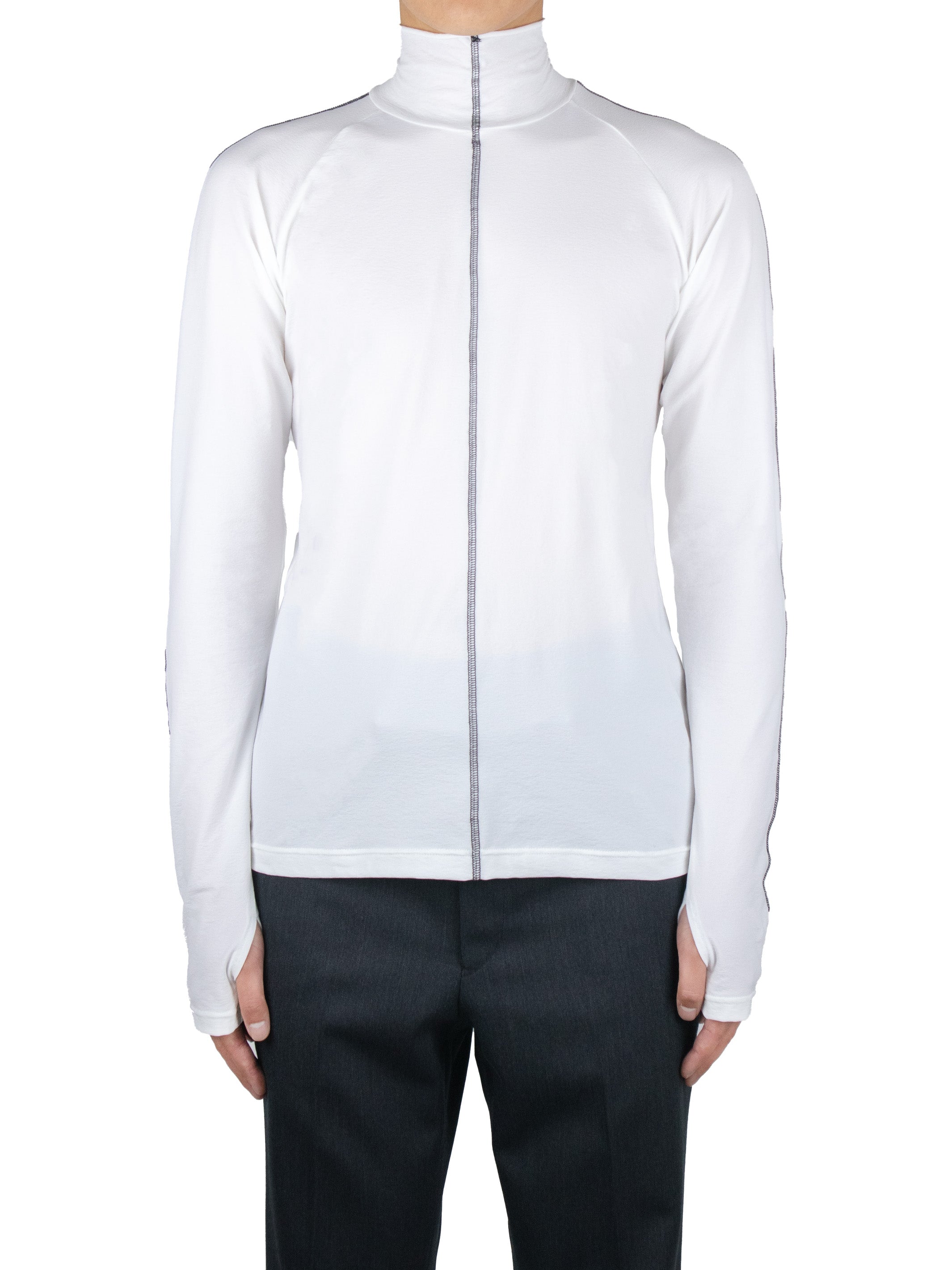 Wrinkle jersey hi-neck top