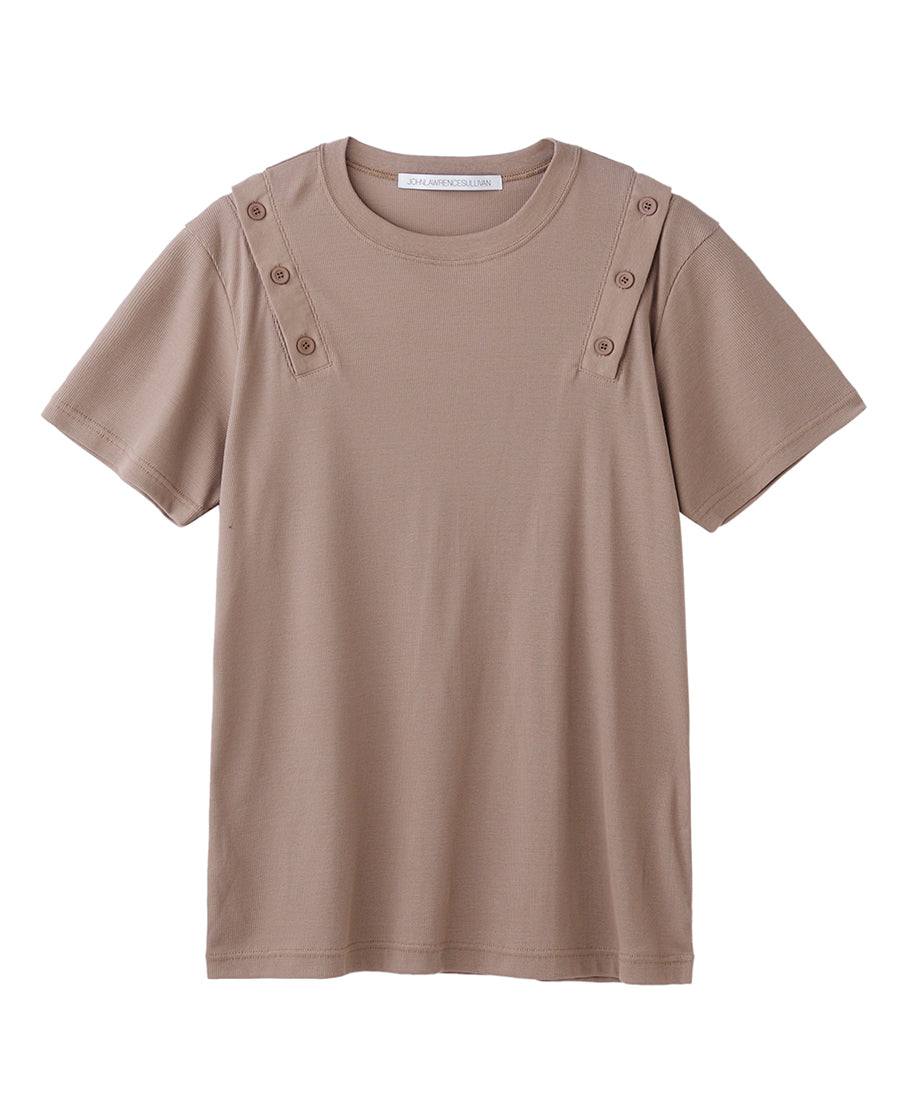 Showder Button T-Shirt | Beige