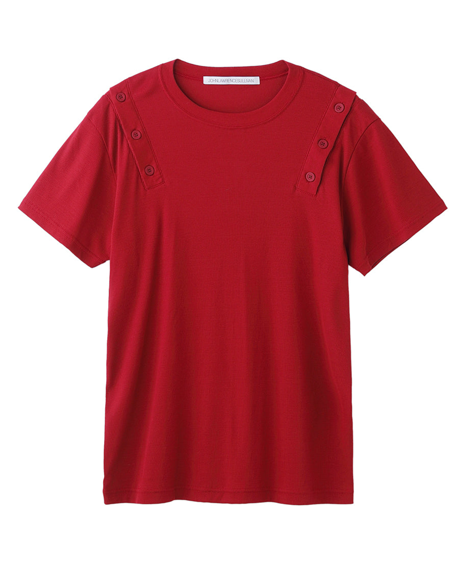 Shoulder button t-shirt | Red
