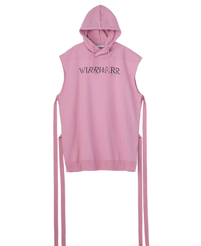 "WIRRWARR" sleeveless hoodie | Pink