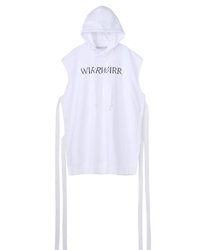 "WIRRWARR" sleeveless hoodie | White
