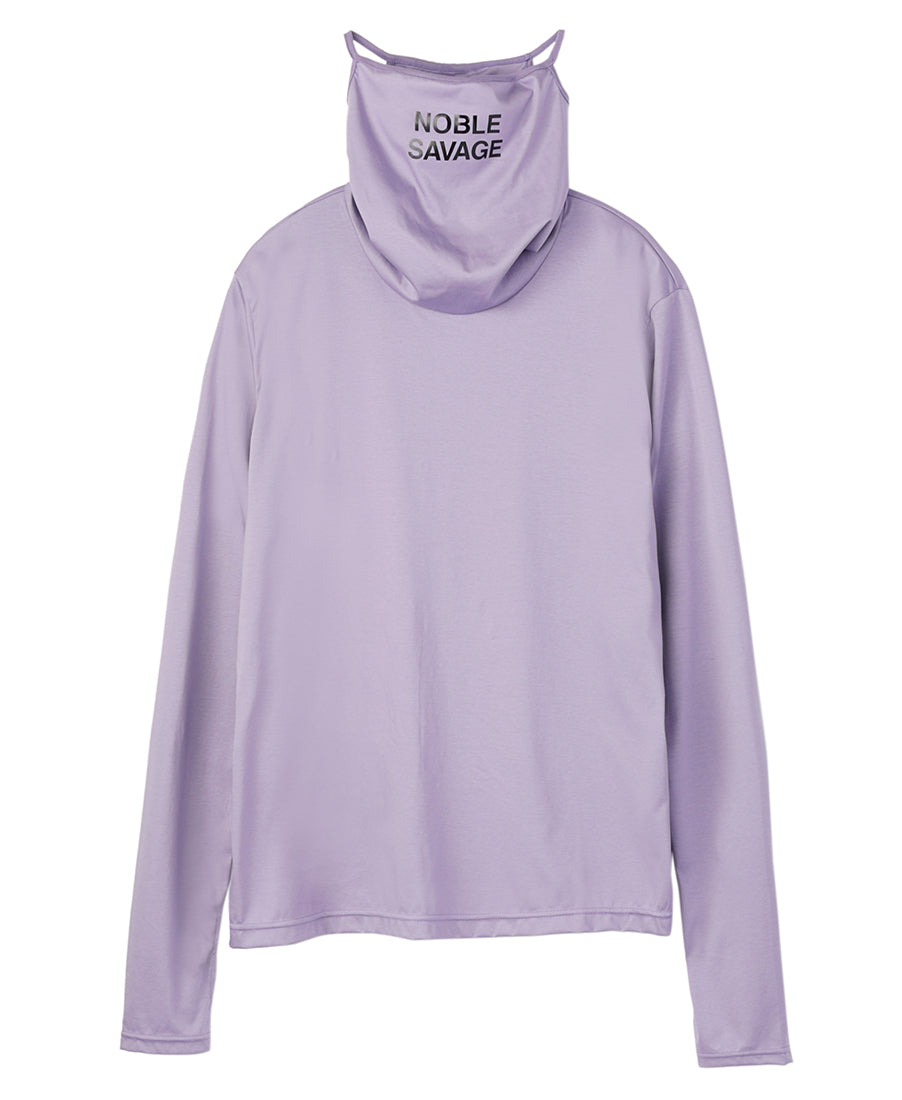 Print earhook hi-neck top | Purple