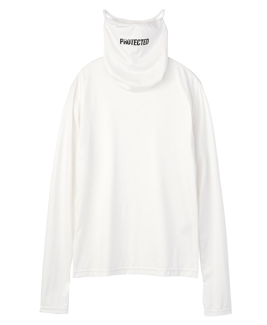 Print earhook hi-neck top | White