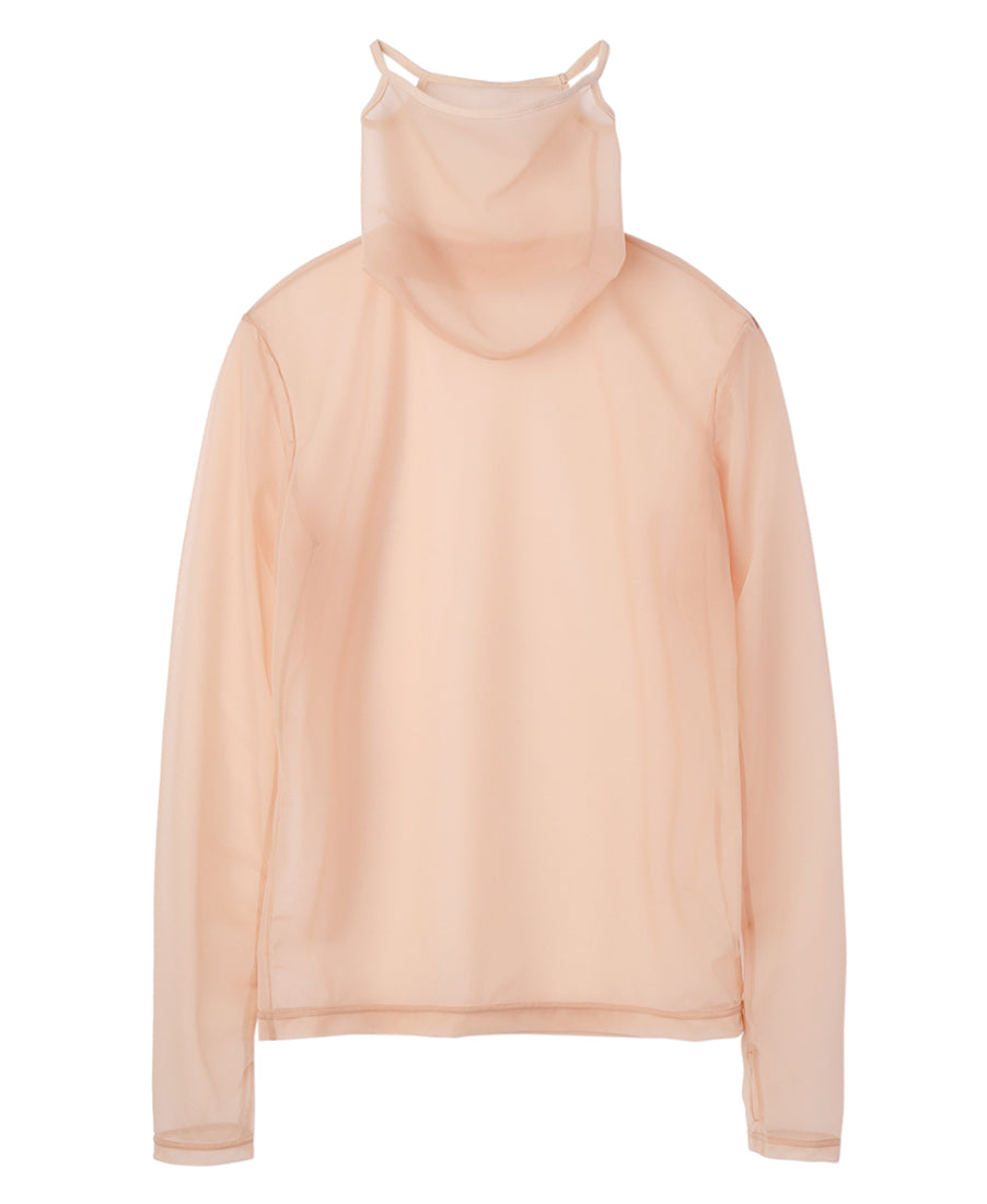 Earhook hi-neck top | Beige