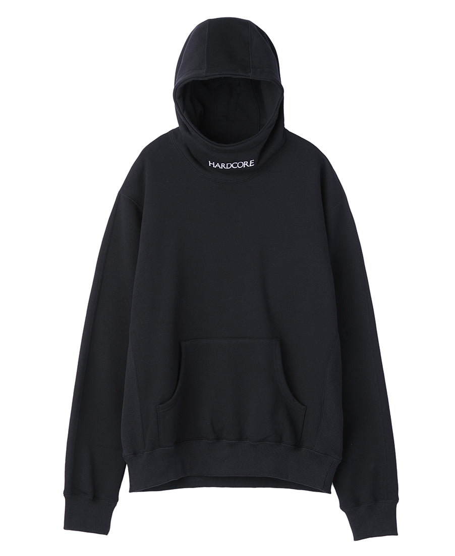 Embroidery hooded top | Black