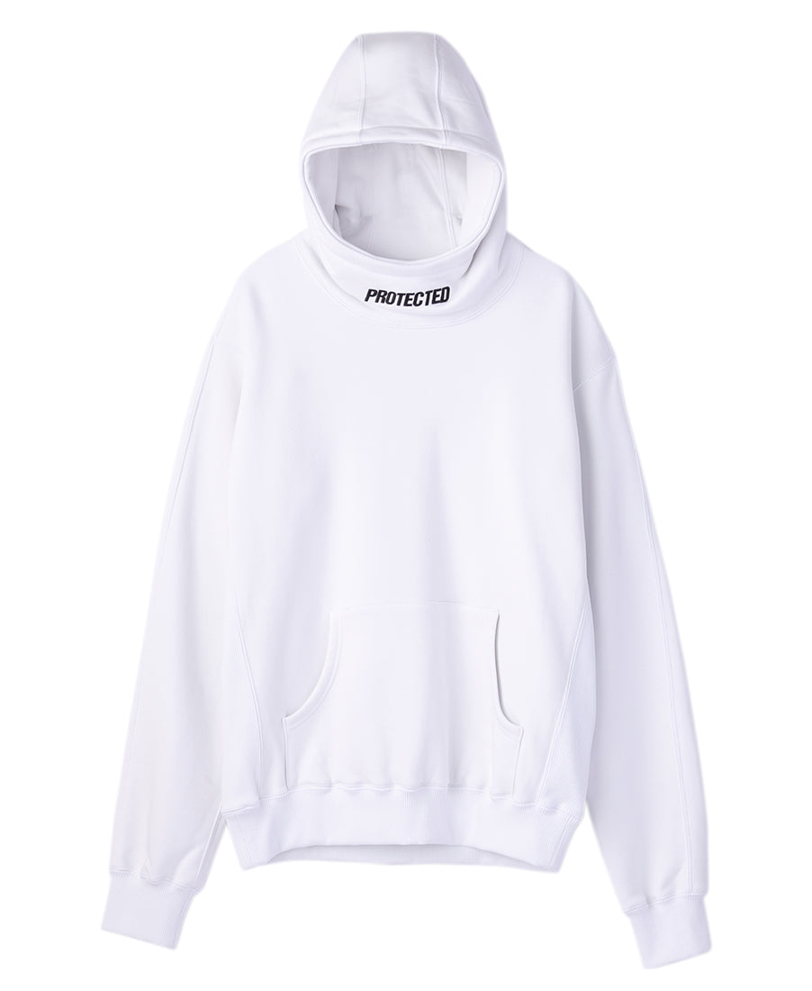 Embroidery hooded top | White