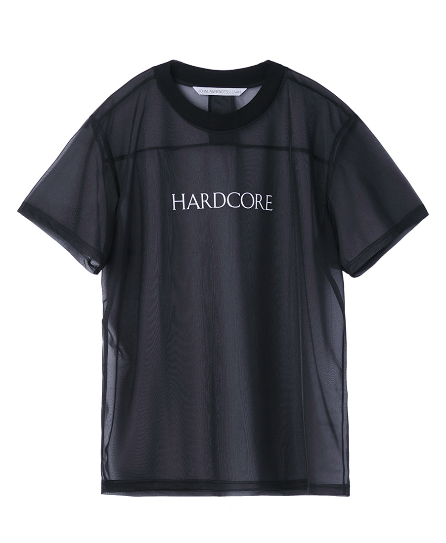 See-through print t-shirt | Black