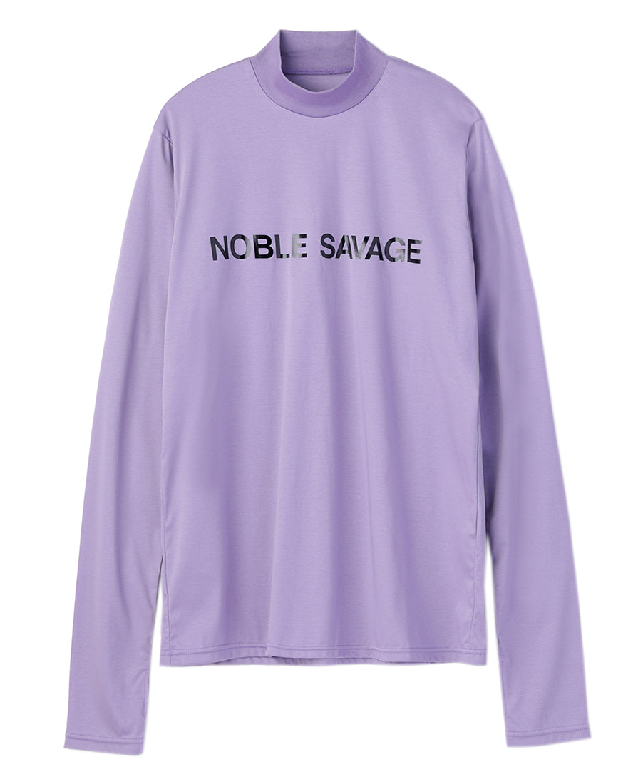 Print hi-neck top | Purple