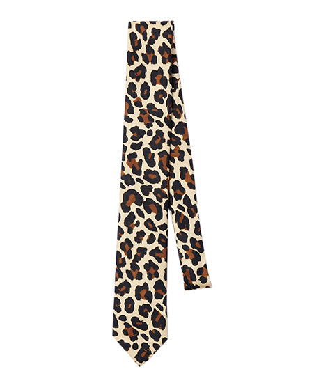 Leopard Printed Silk Neck Tie