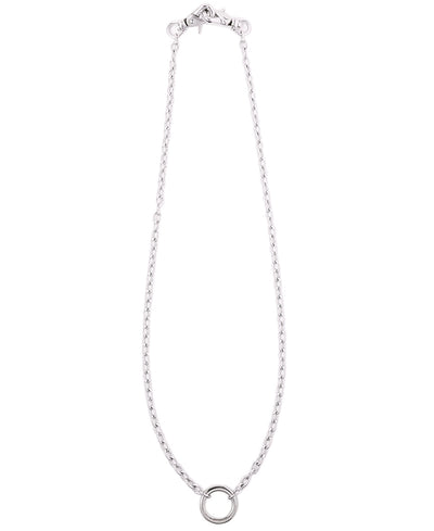 Ring top long chain necklace | Silver