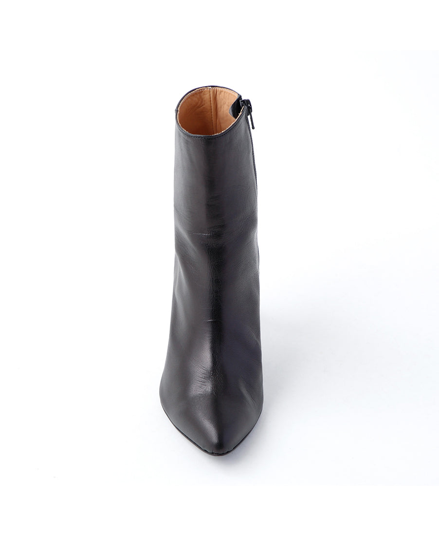 Metal heel leather boots