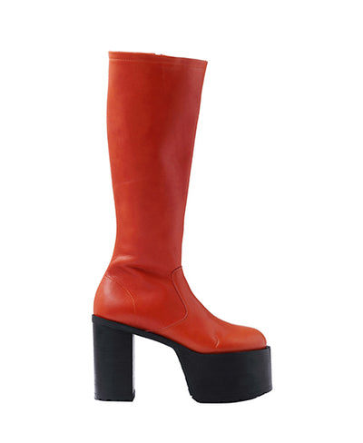 Womens leather platform long boots